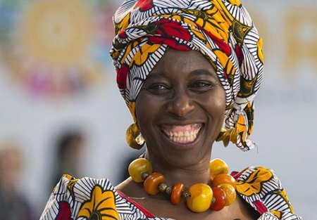 Lady in African Print Clothing